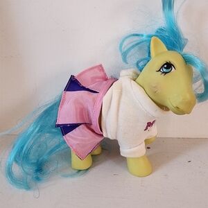 Vintage My Little Pony G1  1980's Tootsie Lollipops Lime Green w/ Aqua Mane Tail